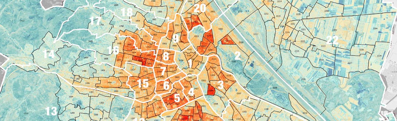 Hitzekarte zeigt die heißesten Grätzel