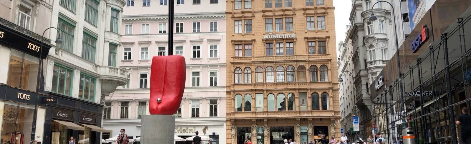 Kunst: Zunge zeigen am Graben