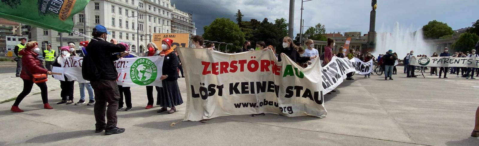 Klimademo gegen geplante Lobauautobahn