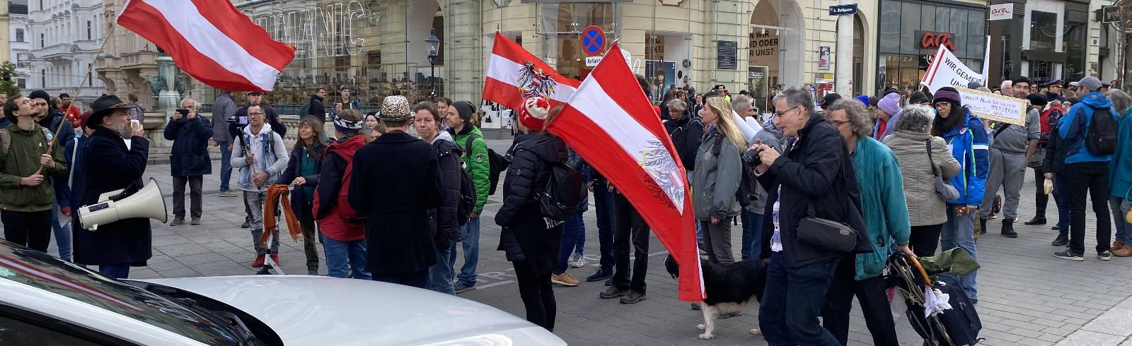 Corona-Demos am Nationalfeiertag