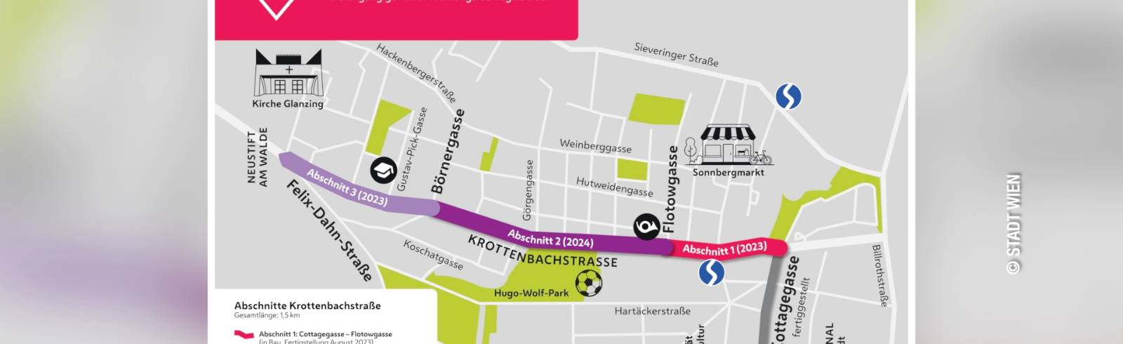 Bezirksflash: Krottenbachstraße bekommt Radweg