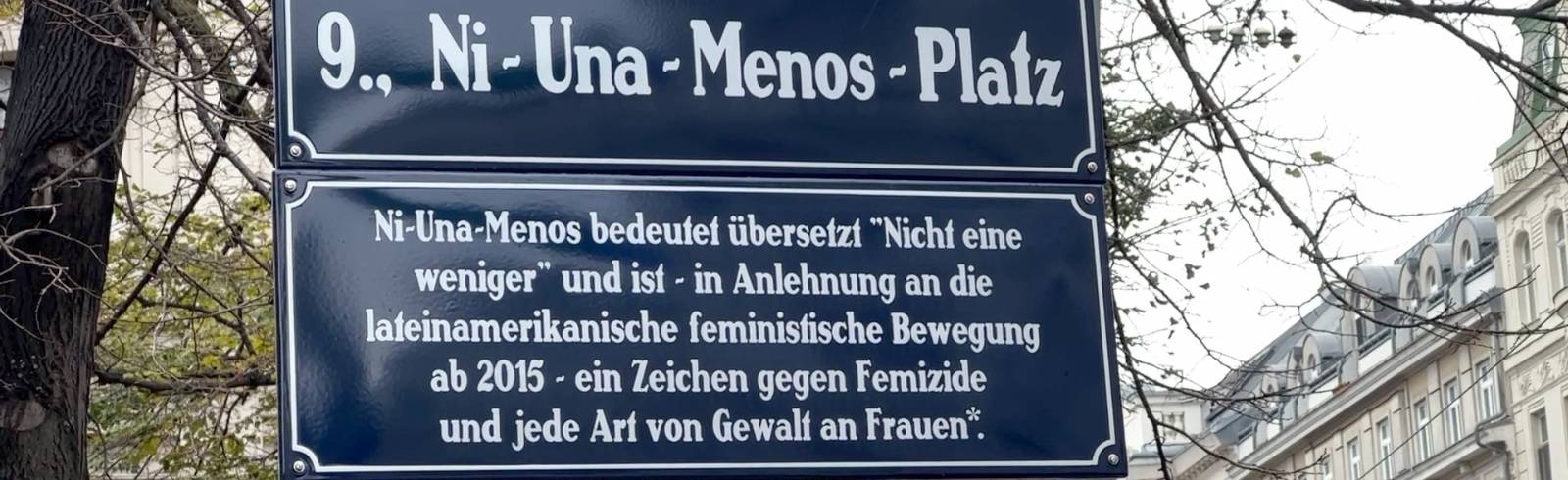 Bezirksflash: Ni-Una-Menos-Platz am Alsergrund