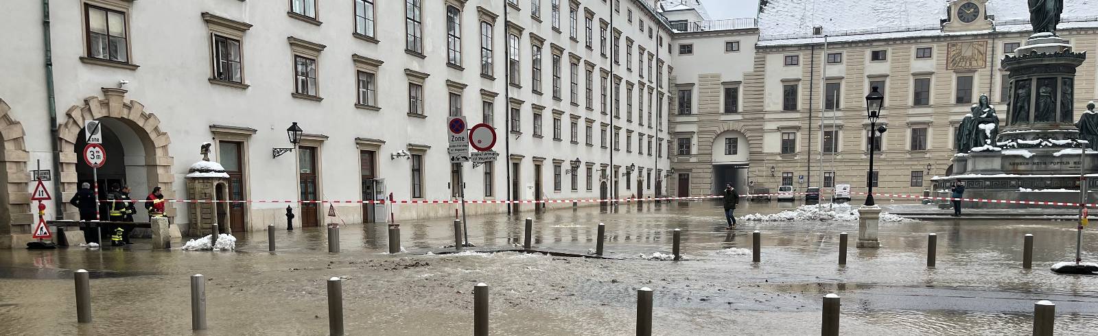 Teils geflutet: Rohrbruch auf Hofburg-Areal