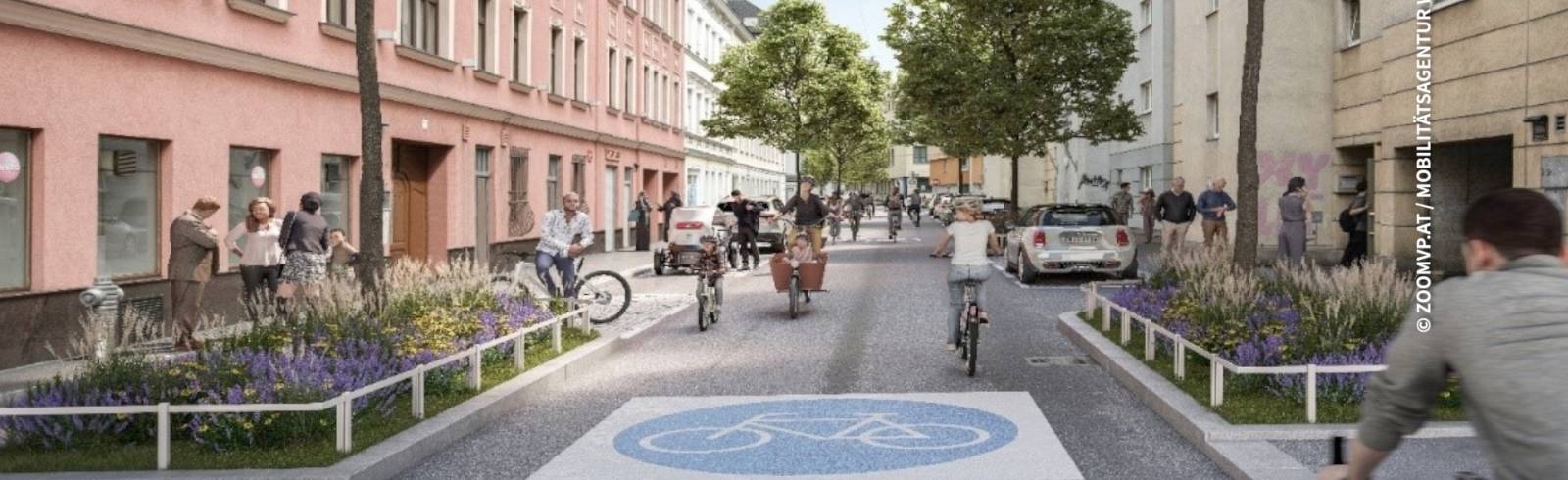 Neue Fahrradstraße im Westen Wiens