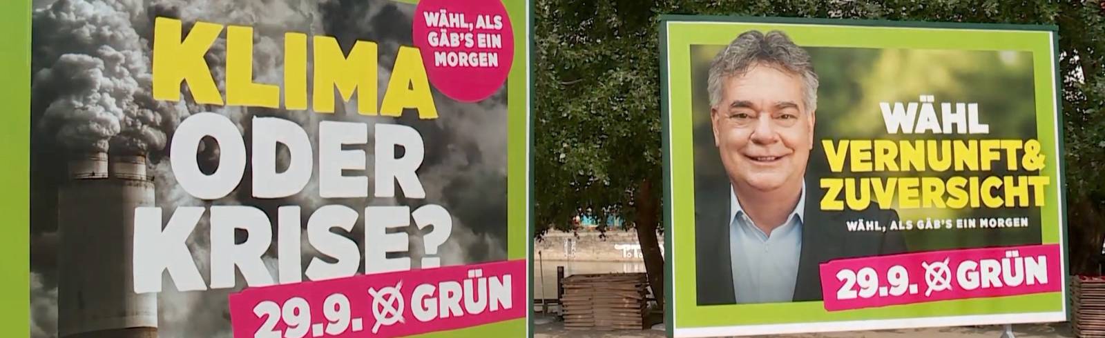 Wahlkampf: Grüne und KPÖ präsentieren Plakate