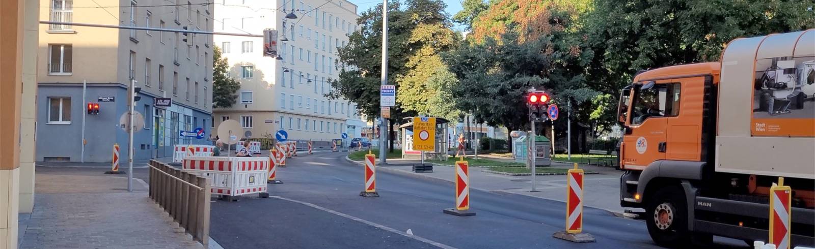 Bezirksflash: Radweg Reumannplatz vor Fertigstellung