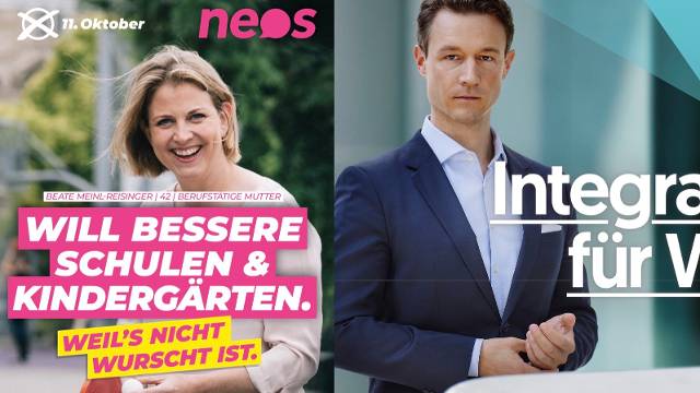 Wien-Wahl: NEOS und ÖVP präsentieren Plakate