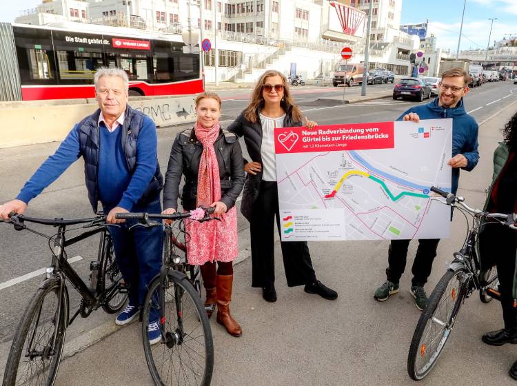 Radweg vom Gürtel bis zur Friedensbrücke