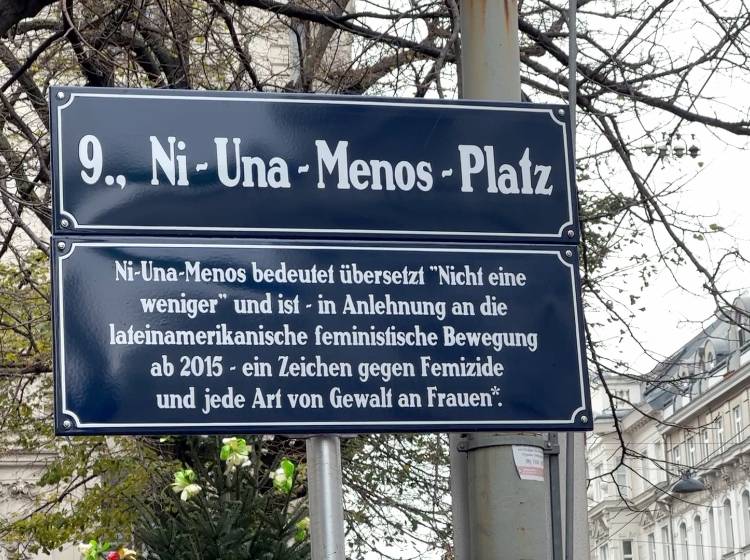 Bezirksflash: Ni-Una-Menos-Platz am Alsergrund