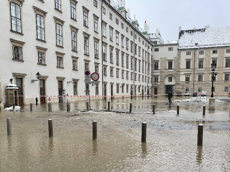 Teils geflutet: Rohrbruch auf Hofburg-Areal