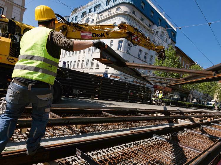 Gleisbauarbeiten: 43er und 44er erst Ende September bis Schottentor