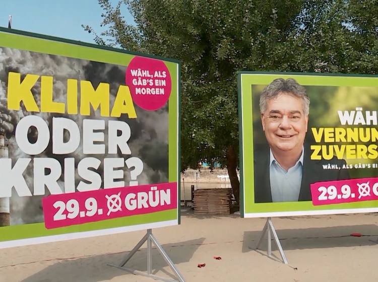 Wahlkampf: Grüne und KPÖ präsentieren Plakate