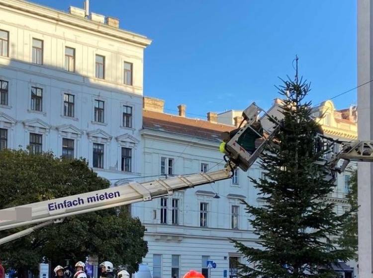 Beinahe Absturz beim Weihnachtsbaum schmücken